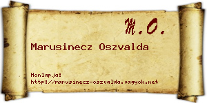 Marusinecz Oszvalda névjegykártya